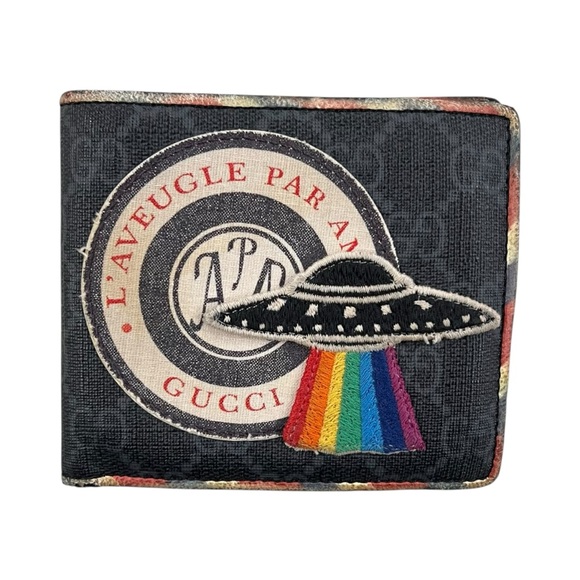 Gucci UFO Patch Monogram Bifold Wallet - Picture 1 of 9